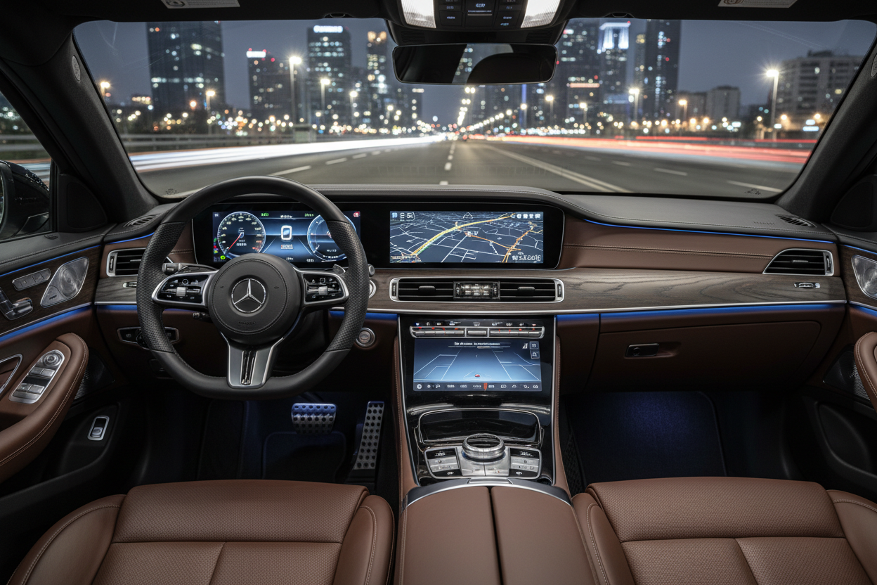 Luxury car dashboard interior